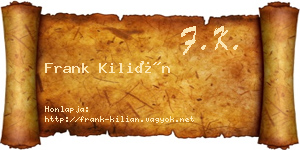 Frank Kilián névjegykártya